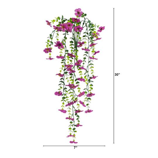 30" UV Resistant Artificial Daisy Hanging Bushes